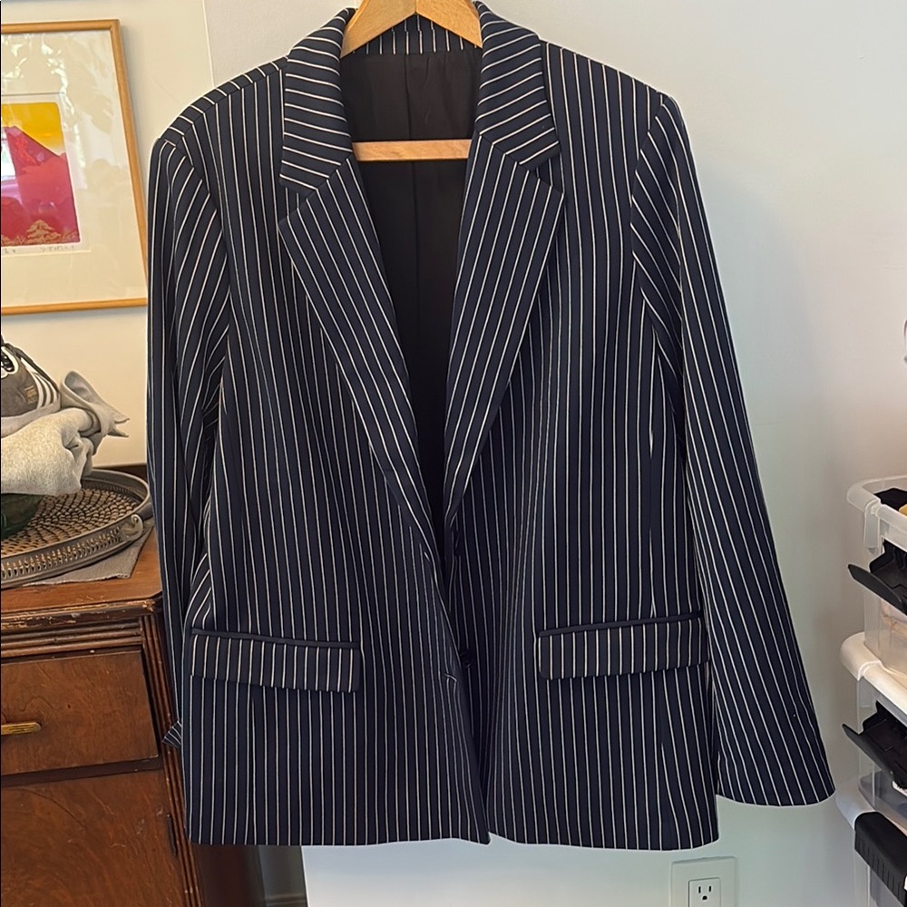 Women's Blue  Pinstripe Blazer
